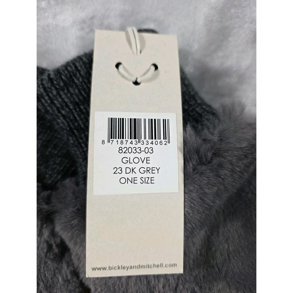 NWT Bickley‎ + Mitchell Women's Dark Gray Faux Fur Mittens One Size